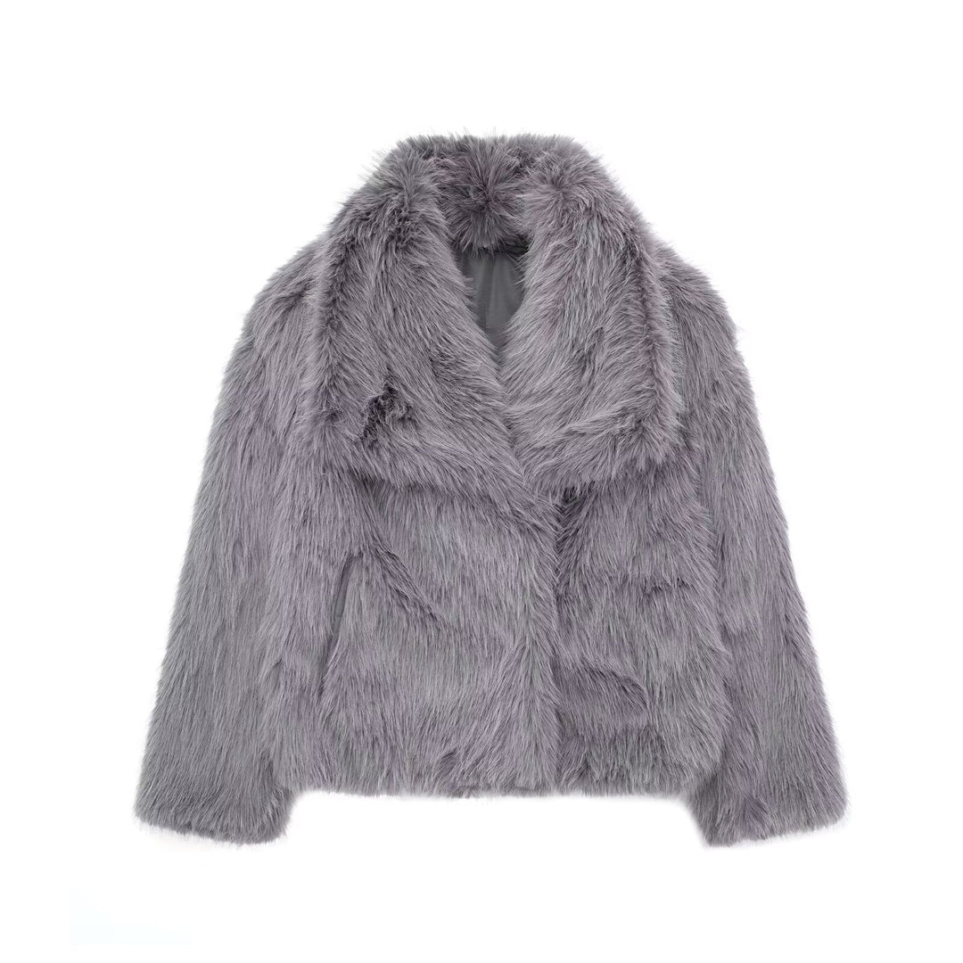 Alena | Elegancka Kurtka z Sztucznego Futra