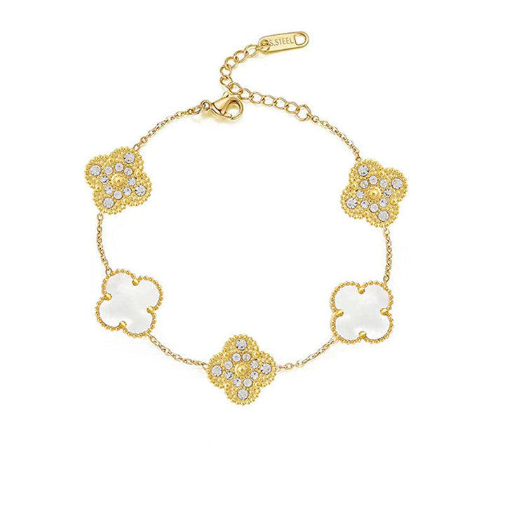 SHAMROCK DELUXE | BIAŁA BRANSOLETKA